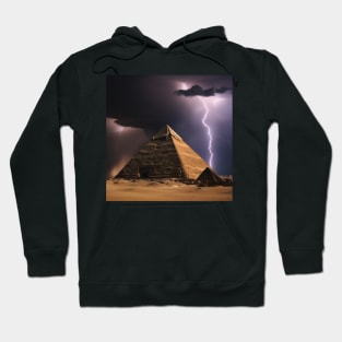 Iconic World Landmarks During A Thunderstorm: The Pyramids Egypt Hoodie